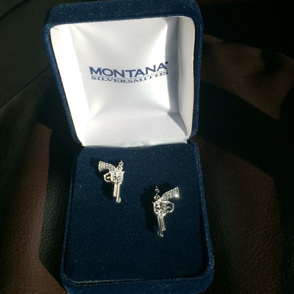 Silver Pistol Earrings